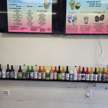 Tastyblock Hawaiian Shave Ice - Menu items. And syrup bottles - Shaved Ice Near Me - Carson, California Tastyblock Hawaiian Shave Ice - Menu items. And syrup bottles - Shaved Ice Near Me - Carson, California