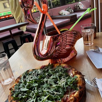 Flamingo Deck - Pizza and the "Flamingo Drink"- both are average - New American Near Me - San Diego, California