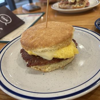 Proud Hound Coffee - the basic biscuit sandwich with sausage - Coffee Roasteries Near Me - Cincinnati, Ohio