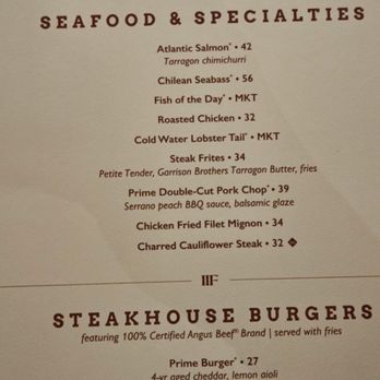 III Forks - The Menu page 1 - Steakhouses Near Me - Addison, Texas
