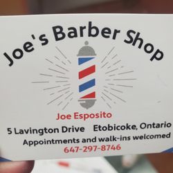 Joe’s Barber Shop - Call for appointment!