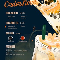 Boba Time is the Best Time!
Our Bubble Tea menu is now live! Whether you're craving rich milk tea or refreshing fruit tea.