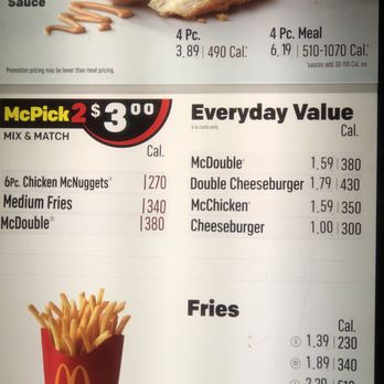 McDonald's - a menu for a fast food restaurant - Burgers Near Me - Kenosha, Wisconsin