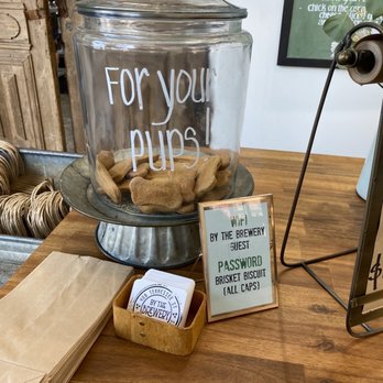 By the brewery - a glass jar with a sign that says for you pugs - Breakfast & Brunch Near Me - Memphis, Tennessee By the brewery - a glass jar with a sign that says for you pugs - Breakfast & Brunch Near Me - Memphis, Tennessee