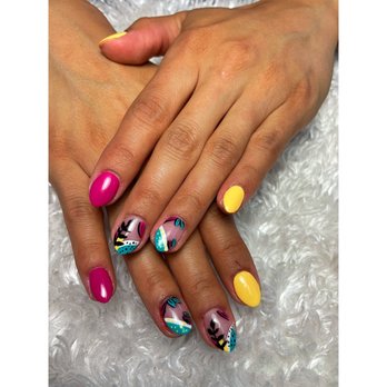Perfect Nails - Tropical fun gel nails - Nail Salons Near Me - Redding, California Perfect Nails - Tropical fun gel nails - Nail Salons Near Me - Redding, California