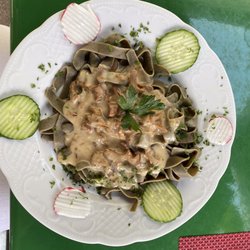 Alter Brauhof - Kräuternudeln mit Pfifferlingen