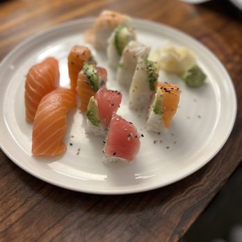 Tower 23 - Rainbow sushi enjoyed in our room. - San Diego, CA
