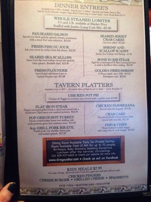 Menu photo 4 Gregorys Restaurant & Bar Somers Point, NJ