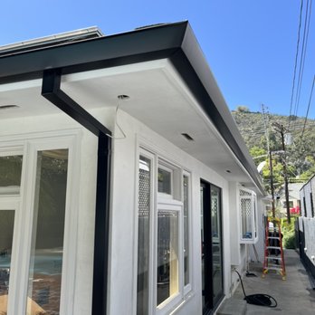 J. R. & Sons Rain Gutters - Flat gutter with smooth downspout - Gutter Services Near Me - Van Nuys, California J. R. & Sons Rain Gutters - Flat gutter with smooth downspout - Gutter Services Near Me - Van Nuys, California
