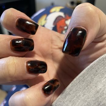 Top Nails & Spa - Tortoise shell  inspired & done by Tiffany Super super cute! - Nail Salons Near Me - Paso Robles, California