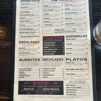 El Camino - Regular food menu April 2026 - Cocktail Bars Near Me - Delray Beach, Florida