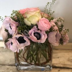 Lotus Petals Floral Design - A study in pastels with yummy anemones and ranunculus.