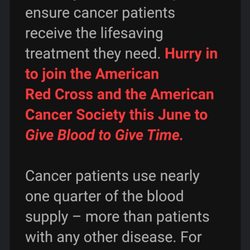 American Red Cross Blood Services - Donating blood helps cancer patients!