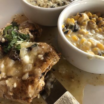 Citizens Grill - Citizen's Chicken, mushroom risotto, jalapeño cream corn - American Near Me - Conroe, Texas