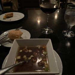 Restaurante San Telmo - Beef broth with recycled beef chunks and the soup was not even served hot.