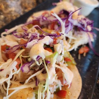 Tequila Bar & Grill - Shrimp tacos or if you don't fold them they are mini shrimp tostadas. Have it your way. - Mexican Near Me - Dublin, California