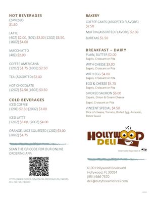 Menu photo 2 Hollywood Deli Hollywood, FL Menu photo 2 Hollywood Deli Hollywood, FL