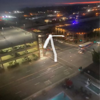 DoubleTree by Hilton Hotel Modesto - Arrow pointing to the train from my room - Hotels Near Me - Modesto, California DoubleTree by Hilton Hotel Modesto - Arrow pointing to the train from my room - Hotels Near Me - Modesto, California