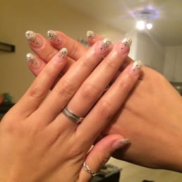 Glitter gel mani with clear set