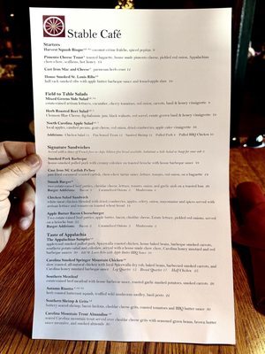 Menu photo 7 Biltmore Stable Cafe Asheville, NC