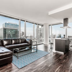 Pinnacle Furnished Suites - Can you beat this living room in our OneEleven flagship 2 bedroom 2 bathroom at 111 W. Wacker?