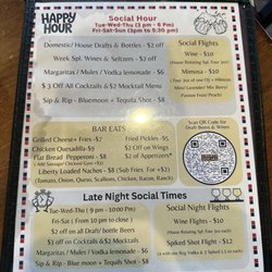 Liberty Social - Happy Hour Menu