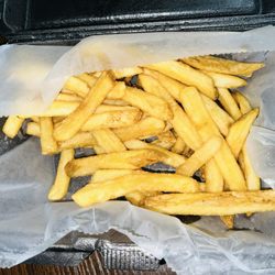 Cork-N-Bottle - "Large" fries -clearly small fries in a big box