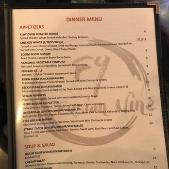 Fusion Nine - Dinner menu - Indian Near Me - Morrisville, North Carolina