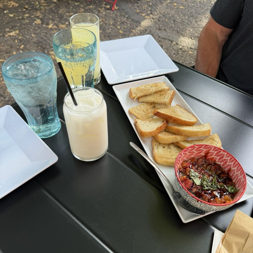 Cafe Stella - Fresh Bruschetta, lemon San pellegrino, caramel Italian cream soda - Italian Near Me - Flagstaff, Arizona