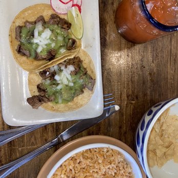 Cocina Hermanas - 2 Carne Asada Tacos, side of Rice and Beans, Fresa Bella cocktail - Mexican Near Me - Danville, California
