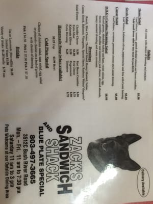 Menu photo 4 Zach's Sandwich Shack Columbia, SC Menu photo 4 Zach's Sandwich Shack Columbia, SC
