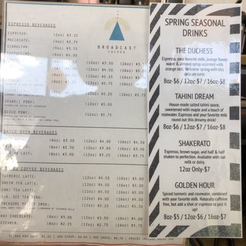 Broadcast Coffee - Drink menu - Coffee & Tea Near Me - Boise, Idaho