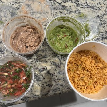 El Toro Market - The four sides of rice, refried beans guacamole and pico de gallo - Tacos Near Me - Murrieta, California