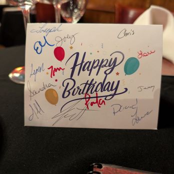 Nick's Ristorante - Sister's birthday card signed by Nick's team. - Italian Near Me - Huntsville, Alabama Nick's Ristorante - Sister's birthday card signed by Nick's team. - Italian Near Me - Huntsville, Alabama
