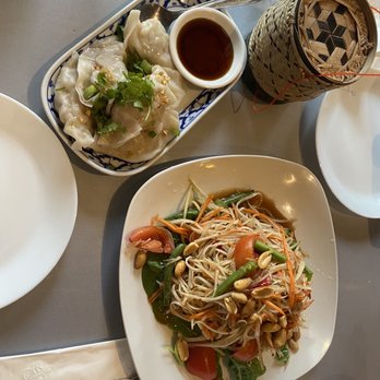 Champa - Hand made pork dumplings and Papaya salad(spicy) - Thai Near Me - Providence, Rhode Island