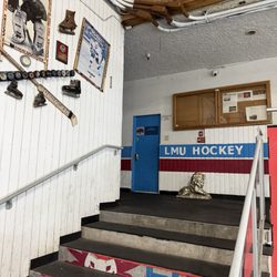 The Skating Edge Ice Arena - LMU Hockey's home locker room.
