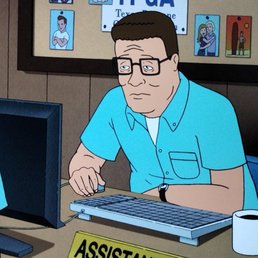 Hank hill just wanting a picture of a gosh dang hotdog he doesn't know what a jpeg is...