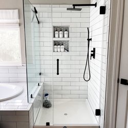Antioch Glass - New shower enclosure with black brackets and hardware