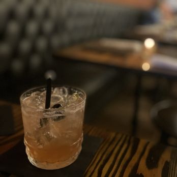 Gigglewaters - The Noble Experiment with four roses, plum, black cherry, club soda, fresh sours, and luxardo cherry. - American Near Me - Safety Harbor, Florida Gigglewaters - The Noble Experiment with four roses, plum, black cherry, club soda, fresh sours, and luxardo cherry. - American Near Me - Safety Harbor, Florida