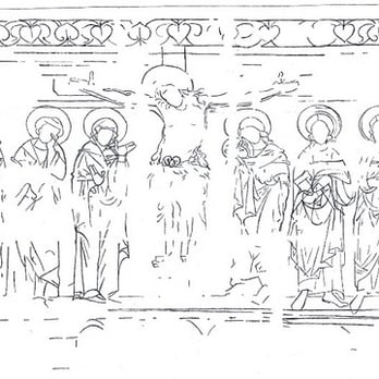 Peterskirche - z.T. erhaltene romanische Sinopiazeichnung i.d.Peterskirche - Churches Near Me - Erfurt, TH