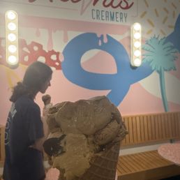 My cone! Serving size is big for single scoop-they allow two flavors in single scoop which is nice.