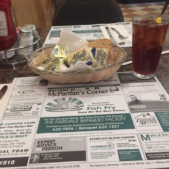 McPartlan's Corner - Rye Bread and iced tea while waiting for the fish fry - New American Near Me - Buffalo, New York