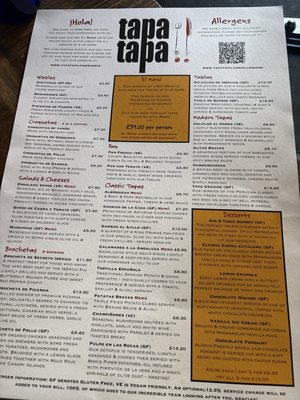 Menu photo 2 Tapa Tapa London, XGL Menu photo 2 Tapa Tapa London, XGL