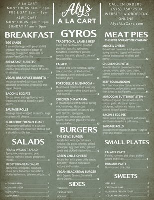 Menu photo 6 Alys A La Cart Taos, NM