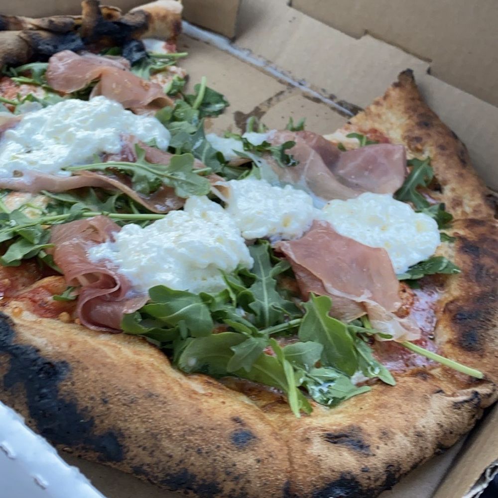 Cosecha Wood Fired Pizza - Burrata on the prosciutto arugula - Street Vendors Near Me - Tujunga , California