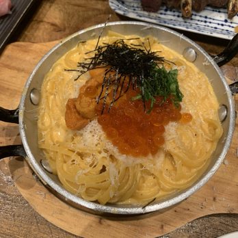 Kiraku - Uni Carbonara Pasta - Tapas/Small Plates Near Me - Berkeley, California Kiraku - Uni Carbonara Pasta - Tapas/Small Plates Near Me - Berkeley, California