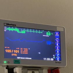 Hospitality Health ER - This was my blood pressure while I was there the last one was not because they put me out