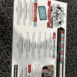 JT's Diner - Menu