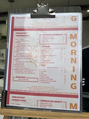 Menu photo 4 Textbook Brooklyn, NY