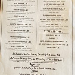 Waterstone Grill - Menu as of 10/8/25